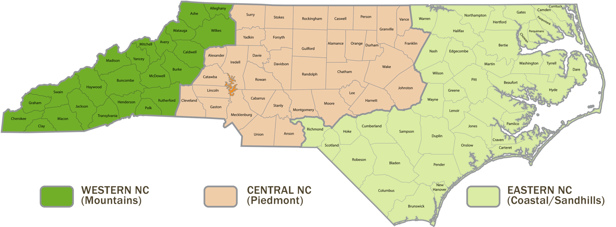 North Carolina regions of eminent domain cases